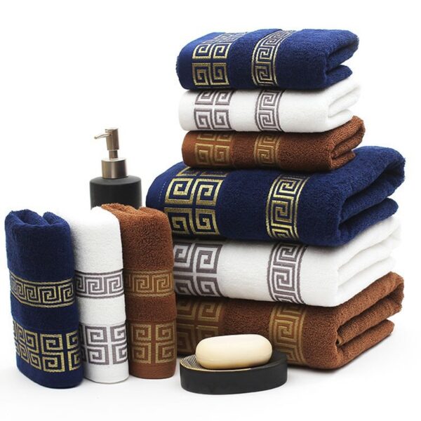 Serviette de Bain Broderie Fil d'Or – Image 4